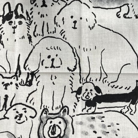 ちえちひろ｜いぬいっぱい手ぬぐい