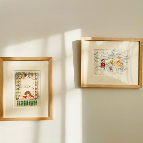 杉浦さやか 原画｜海辺の窓（縦）、ビーチコーミング（横）