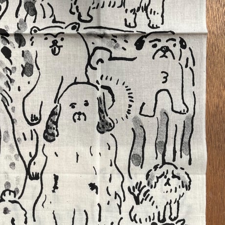 ちえちひろ｜いぬいっぱい手ぬぐい