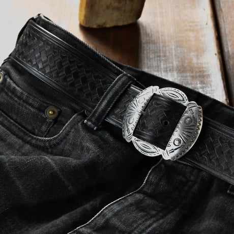 40mm BASKET WEAVE EMBOSSED BELT