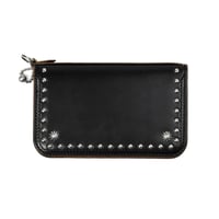 SHELL & STUDS MID WALLET- horse butt -