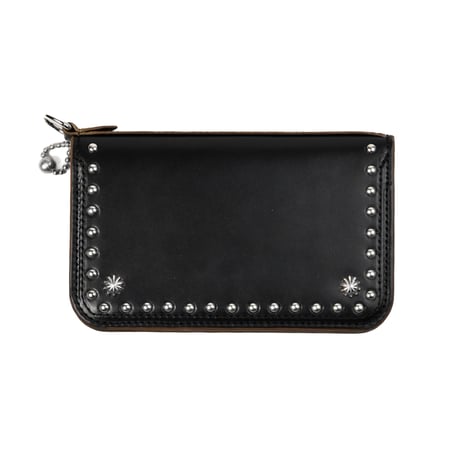 SHELL & STUDS MID WALLET- horse butt -
