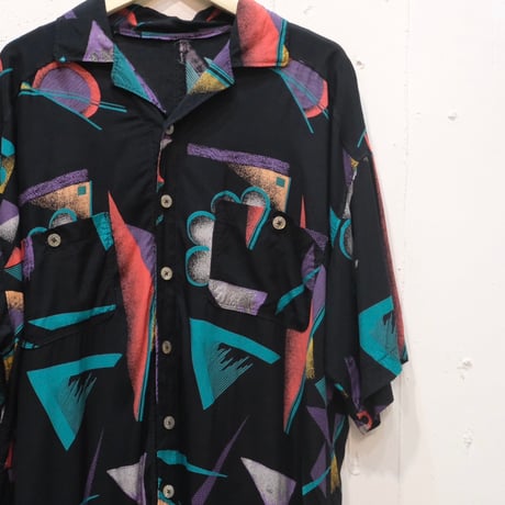 80's~ 総柄レーヨンシャツ