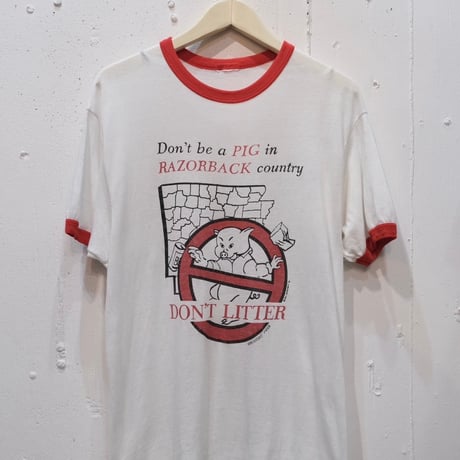 80's ブタ リンガーTシャツ