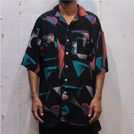 80's~ 総柄レーヨンシャツ