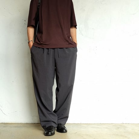 LAMOND(ラモンド)　　  New Semi Wide Shari Pants　　　　CHANBRAY BLACK