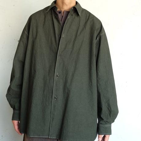 kontor(コントール)　　　  Garment-dyed   B.D   shirt　　　Green
