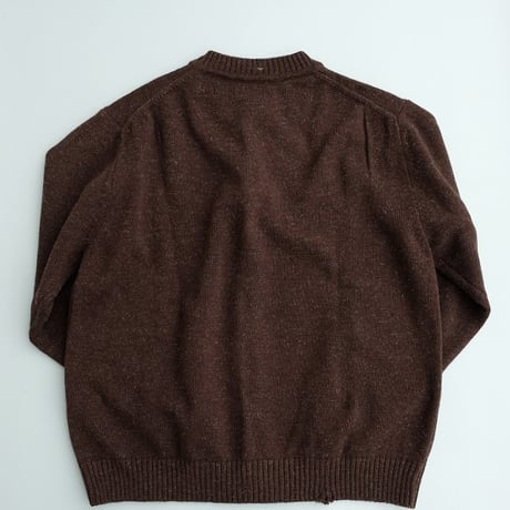 STILL BY HAND(スティルバイハンド)　　  Punched shetland cardigan　　KN06263　　　　DARK BROWN