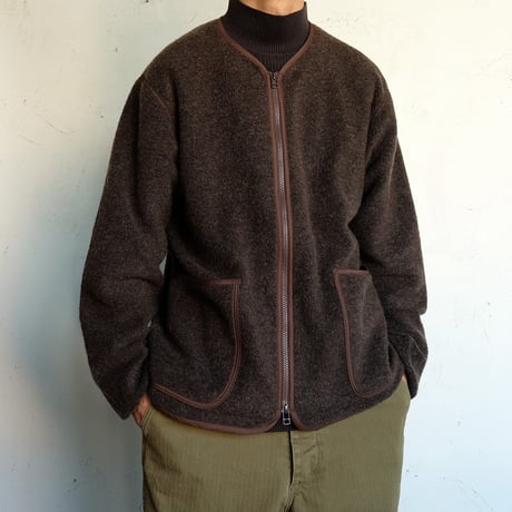 *A VONTADE(アボンタージ)　　　Wool Pile Zip Cardigan　　　Dark Brown