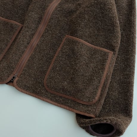 *A VONTADE(アボンタージ)　　　Wool Pile Zip Cardigan　　　Dark Brown