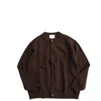 STILL BY HAND(スティルバイハンド)　　  Punched shetland cardigan　　KN06263　　　　DARK BROWN
