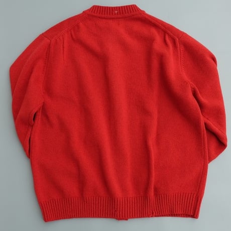 STILL BY HAND(スティルバイハンド)　　  Punched shetland cardigan　　KN06263　　　　VERMILION RED