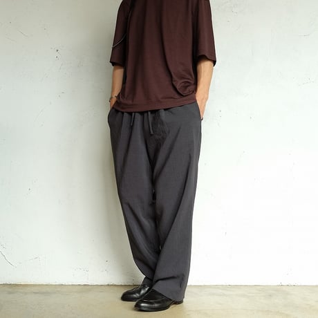 LAMOND(ラモンド)　　  New Semi Wide Shari Pants　　　　CHANBRAY BLACK