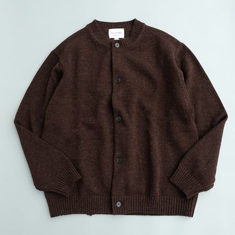 STILL BY HAND(スティルバイハンド)　　  Punched shetland cardigan　　KN06263　　　　DARK BROWN