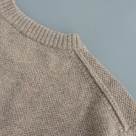 STILL BY HAND(スティルバイハンド)　　　  7G melange pullover　　KN04263　　　MELANGE BEIGE