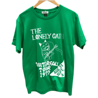 「猫バンド」レコードワッペン猫ツアーTシャツ 2026SS新色 グリーン S/M/L WATERFALL限定品