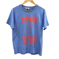 「猫ベース」レコードワッペン猫ツアーTシャツ 2026SS新色 ブルー S/M/L WATERFALL限定品