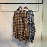 2603609 ドルマンチェックロングシャツ