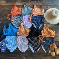 high waist one shoulder bikini