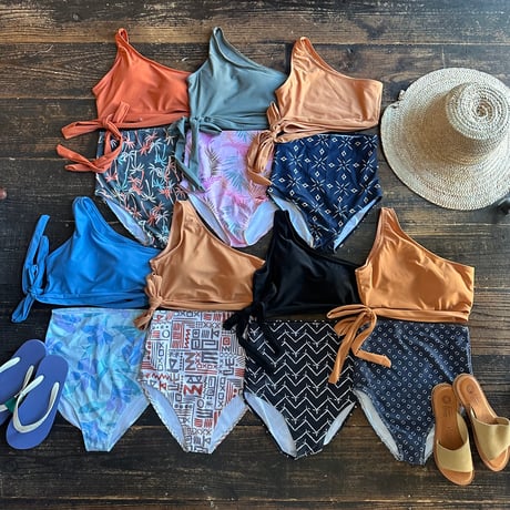 high waist one shoulder bikini