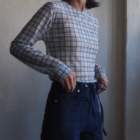 plaid sheer tops