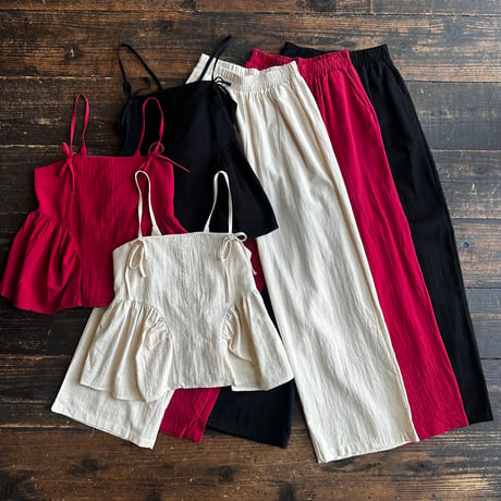double ribbon cami & pants set up