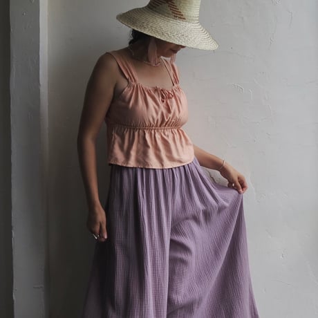 double gauze cotton wide pants