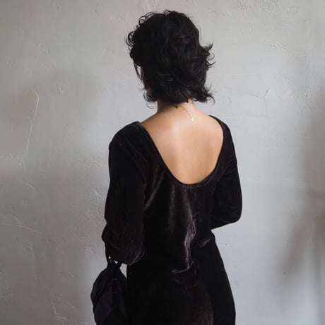 back open velvet dress