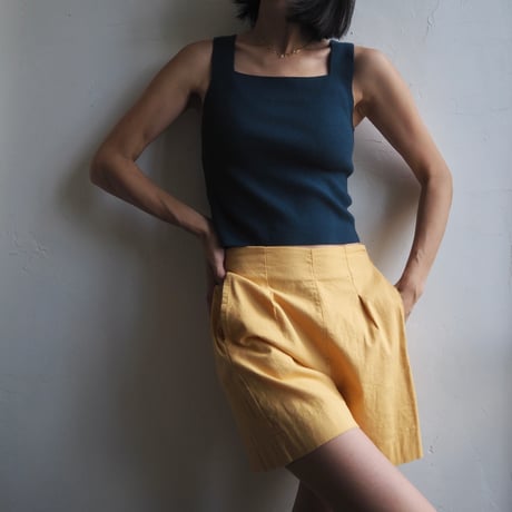 square neck rib knit cami tops