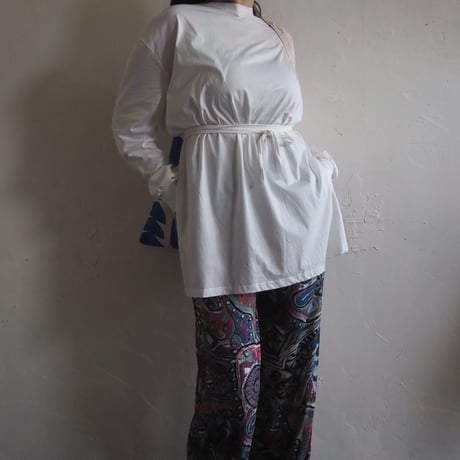 back drawstring long T-shirt