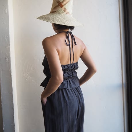 halter neck gather blouse