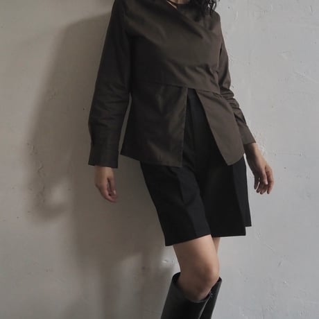 TR twill pleated pants