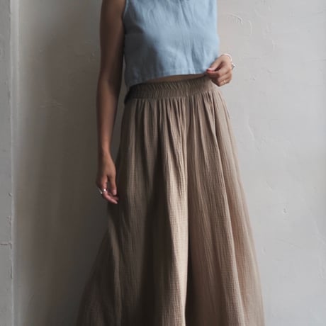 double gauze cotton wide pants
