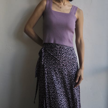 square neck knit cami tops