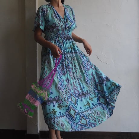 back ribbon flare dress