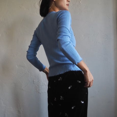 crew neck mellow knit cut & sew
