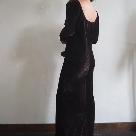back open velvet dress