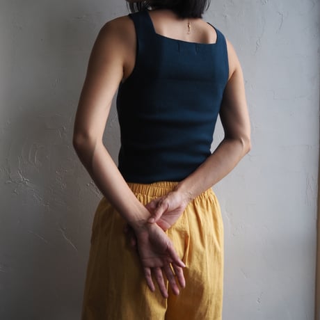 square neck rib knit cami tops