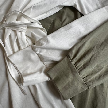 back drawstring long T-shirt