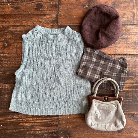 sky blue knit vest