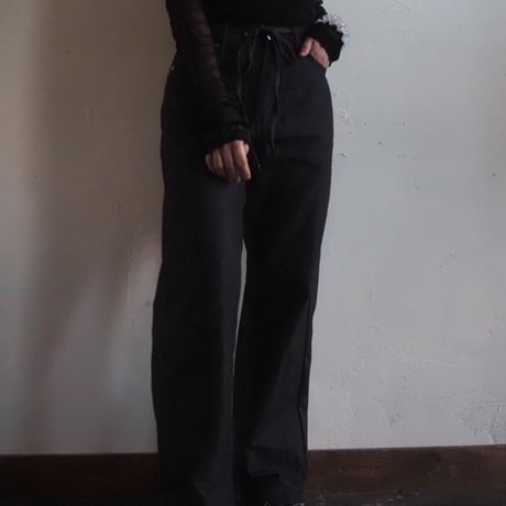 dot damage denim pants