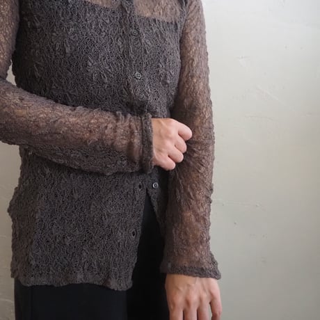 sheer lace shirt 4 color