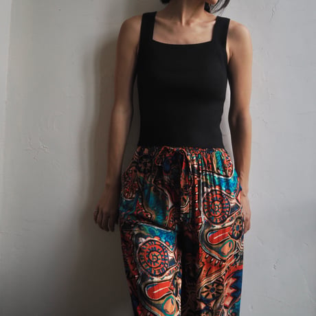 square neck rib knit cami tops