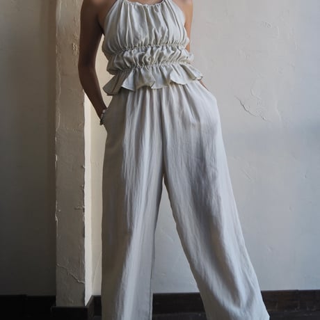 halter neck gather blouse