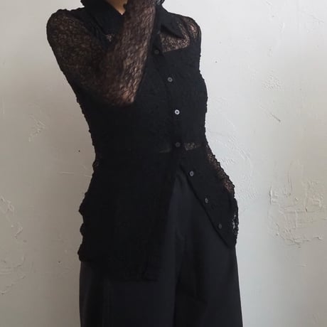sheer lace shirt 4 color
