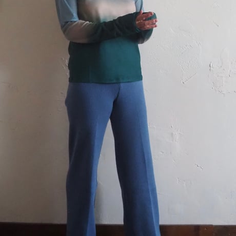 rib knit color pants
