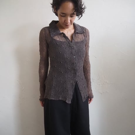 sheer lace shirt 4 color