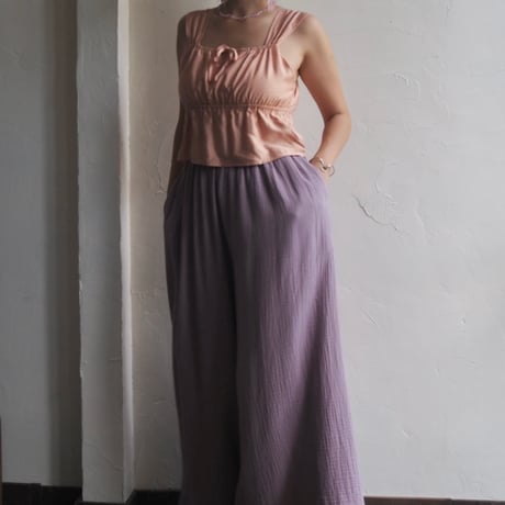 double gauze cotton wide pants