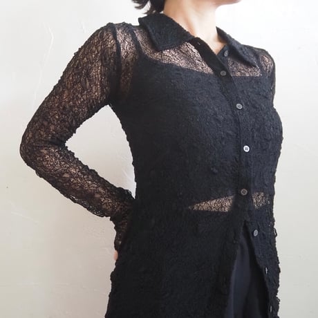sheer lace shirt 4 color
