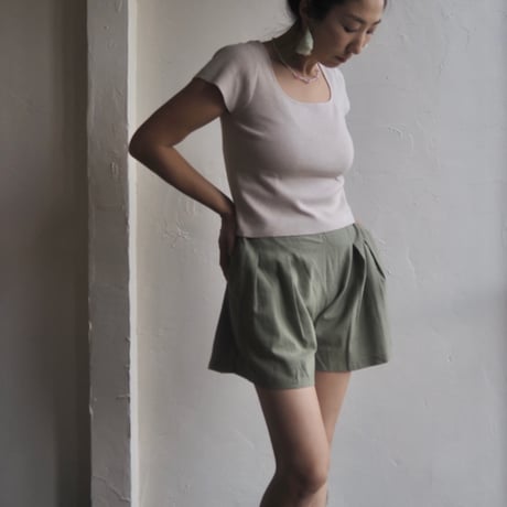 cotton flare short pants
